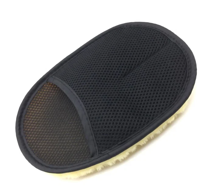 Auto Car Fake Lamb Sheepskin Wool Car Cleaning Pad, Lamb Wool Cleaning Mitt