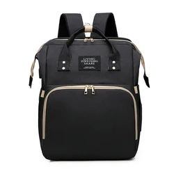 Wholesale Custom Logo Pattern Fashion Candy Color Mom Bags Bed Backpack Baby Diaper Bag with Usb Charger