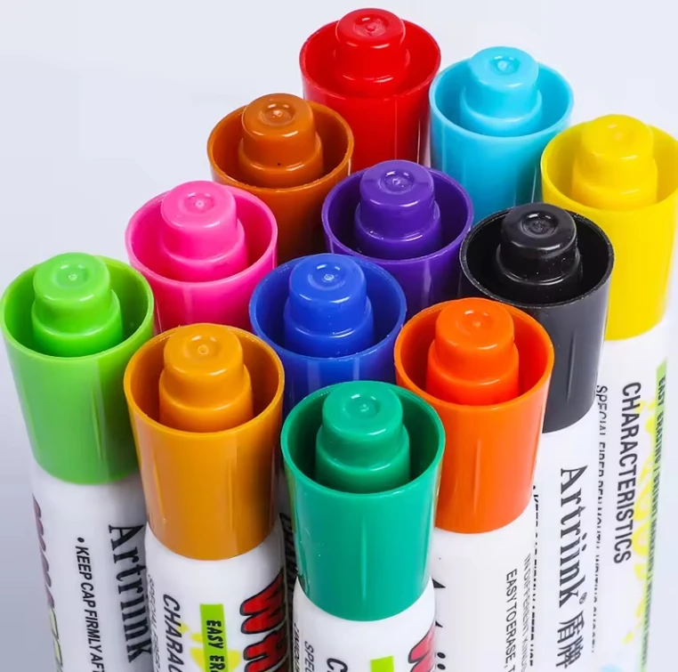 Rotuladores single head washable refillable ink markers dry erase color art pen set water based erasable whiteboard marker