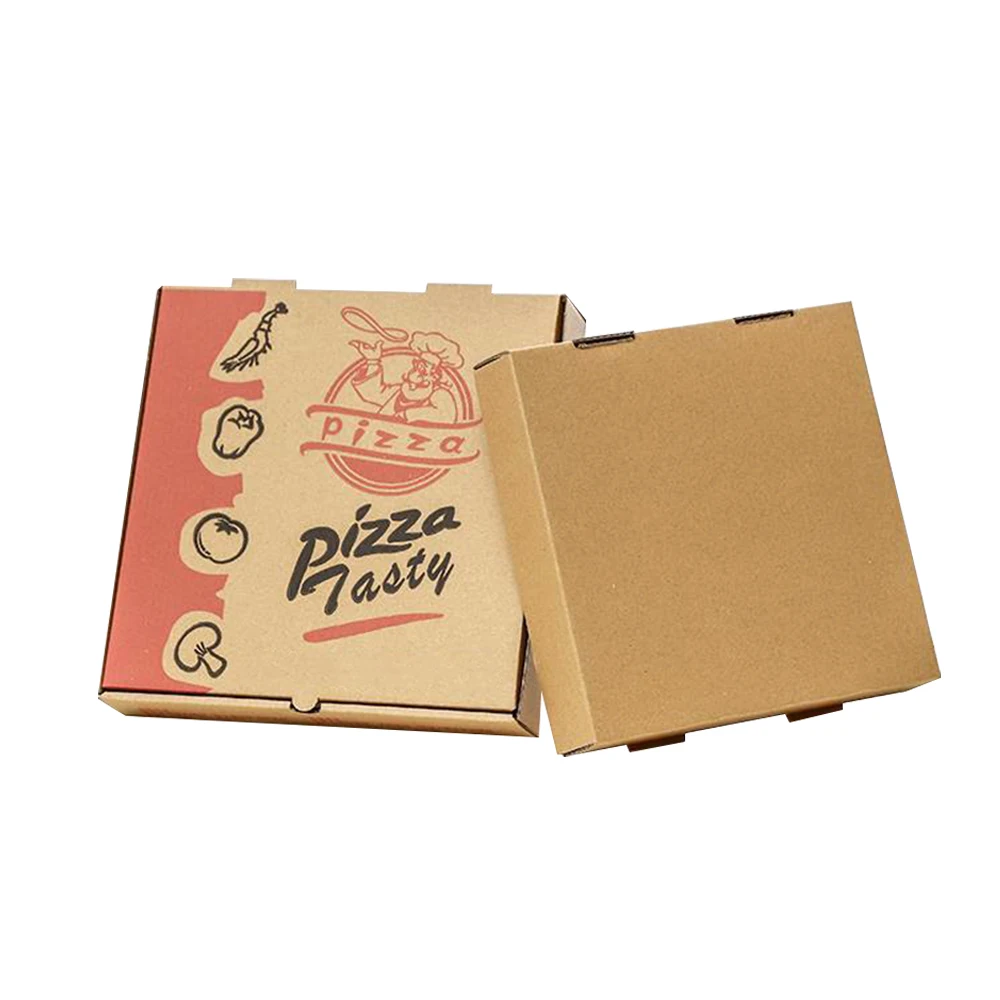 Red Piazzabox Custom Logo Print Low Price High Quality Food Packaging Container Corrugated Wholesale Cardboard Paper Pizza Box