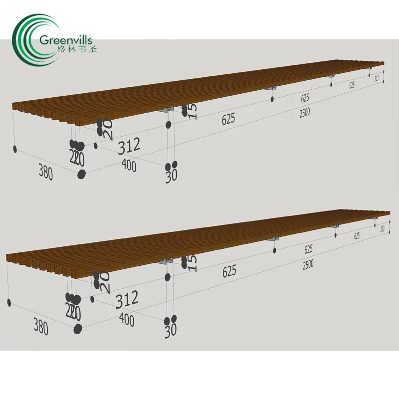 2022 new design solid strand woven bamboo grilling solid bamboo grating keel/panel/strip