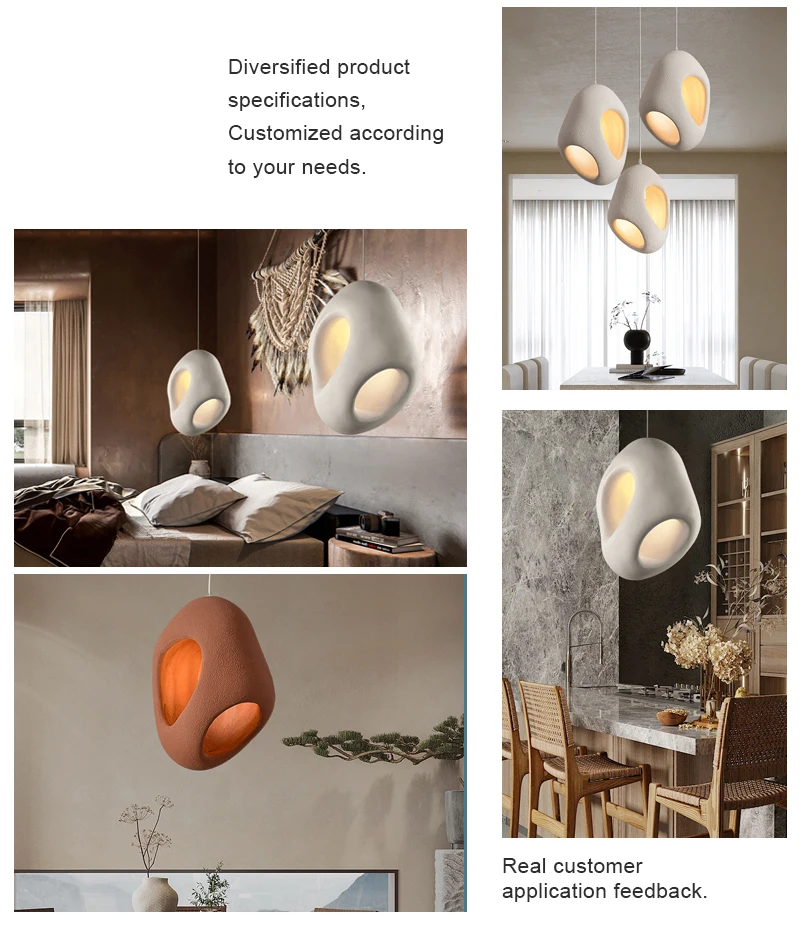 Japanese style alabaster plaster chandelier kitchen lighting chandelier marble pendant hanging light resin oval