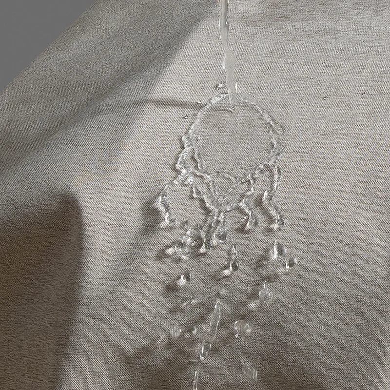 Bindi Thickened Waterproof And Mildew-Proof Polyester Cloth Beige Shower Linen Curtain For Bathroom