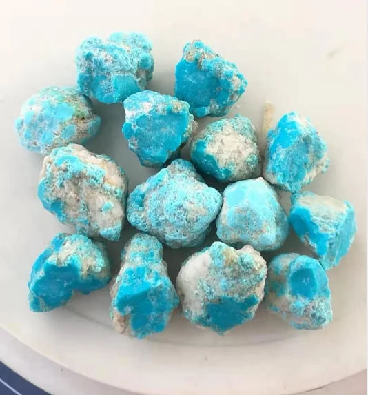 Wholesale Natural Crystal Kallaite Crushed Turquoise Rough Stone For Jewelry Making