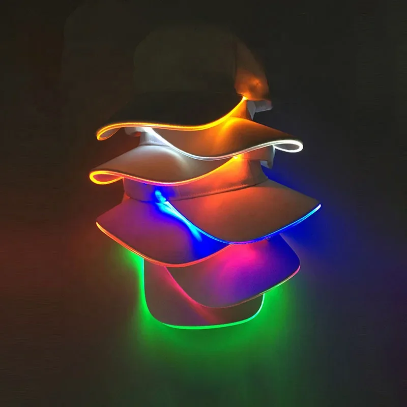 Customization 6 panel led flashing light up shiny led display hat baseball sports hat cap with led light for man sale