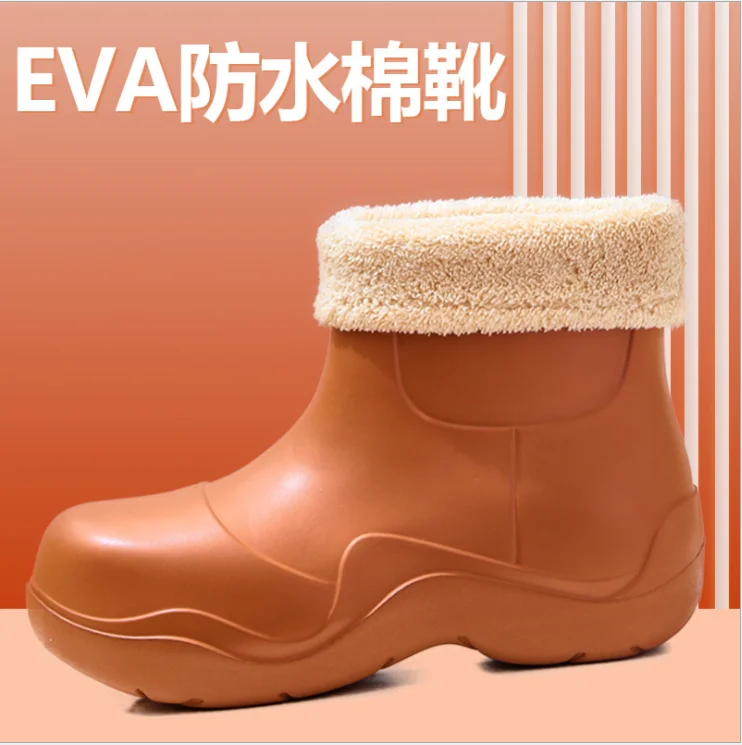 Cotton Shoes 2021 Winter Fashion Eva Light Medium Drum Plus Velvet Female Martin Boots Han Chao Edition Leisure thick-soled snow