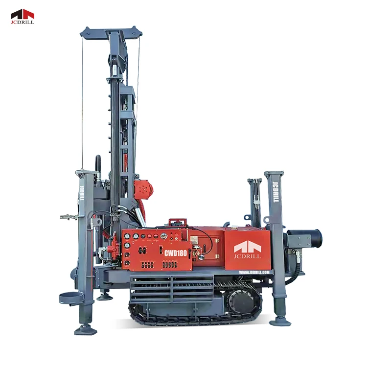 Hydraulic System Crawler Mounted Portable Drilling Machine For Water Well With Air Leg On Sale