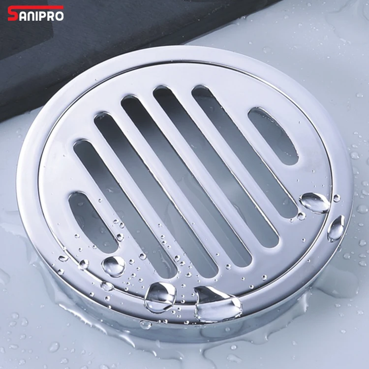 SANIPRO Hot Sale Australia Style Brass Chrome Round Floor Waste Drain WC Bathroom Shower Drainage Drains