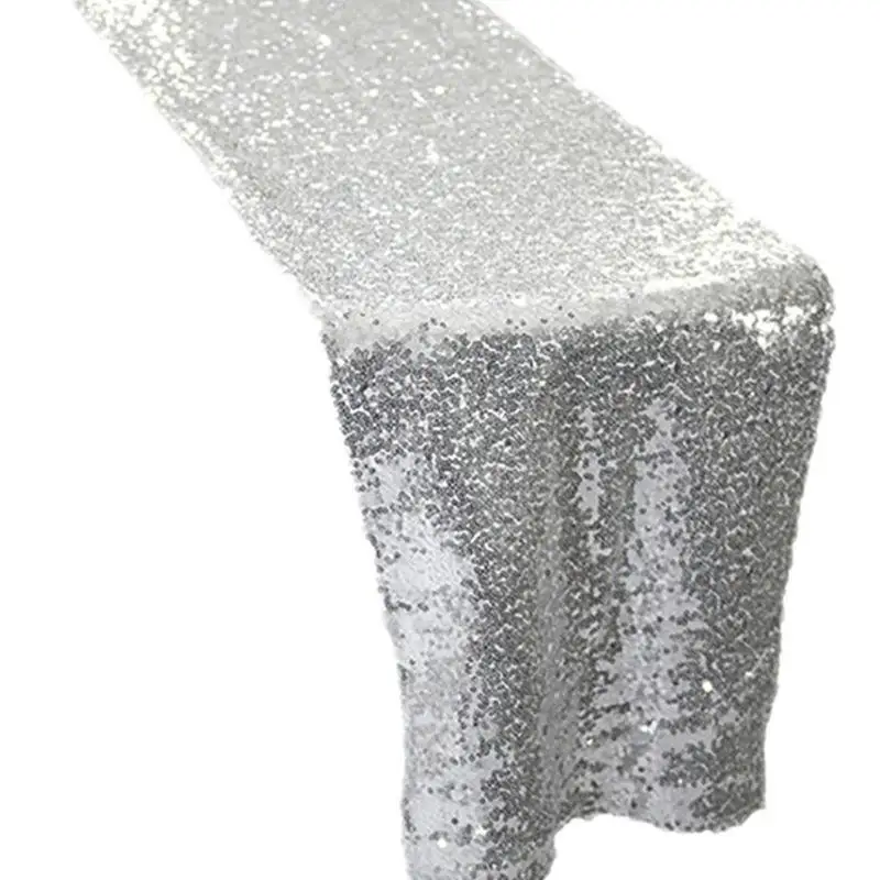 Luxury Polyester Glitter Metallic Extra Long Sequin Table Runner For Wedding Banquet Party