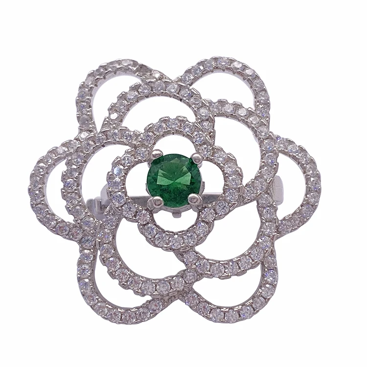 Wholesale Fashion Sterling silver Crystal Rhinestone Floral Brooch Pins for Wedding Bouquets Crystal Rose Flower Brooches clasps