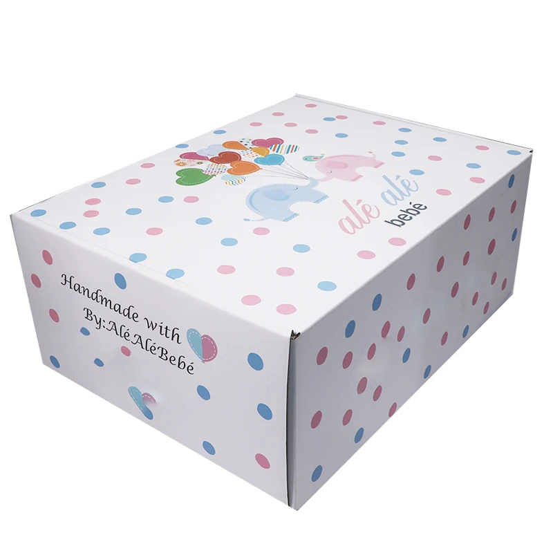 Beautiful customized logo design printing box with cute pattern nice-quality corrugated paper mailer box for gifts