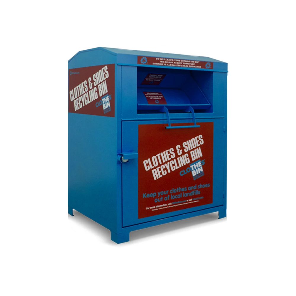 2024 New OEM Factory Custom Large Recycle Bin Clothes Clothing Donation Bins Metal Clothing Donation Bin