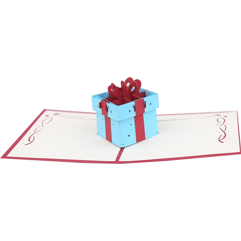 Elegant 3D Pop-Up Birthday Greeting Card Single Box Handicraft Manufacturer Anime Style Paper Gift Card