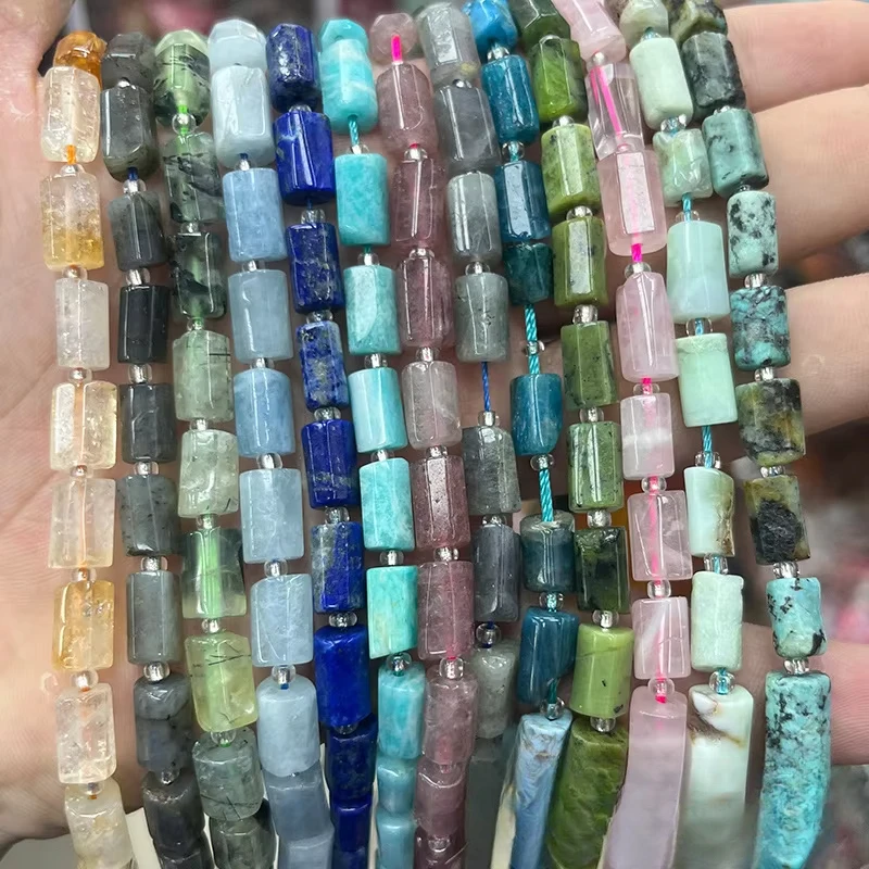 Natural stone 8*11mm faceted cylindrical loose beads glass crystal DIY jewelry bracelet necklace wholesale