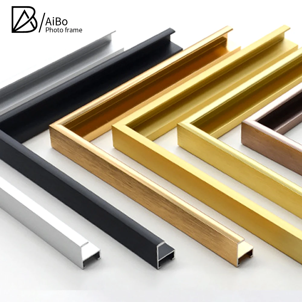A4, A2,A0 decorative metal wall brushed photo frame line golden picture frame aluminum picture frame moulding