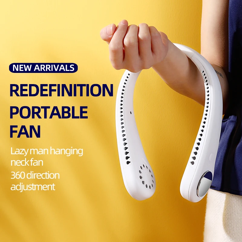 2022 New Arrivals Wearable Usb Portable Cooling Fan Outdoor Rechargeable Sport Mini Neck Fan