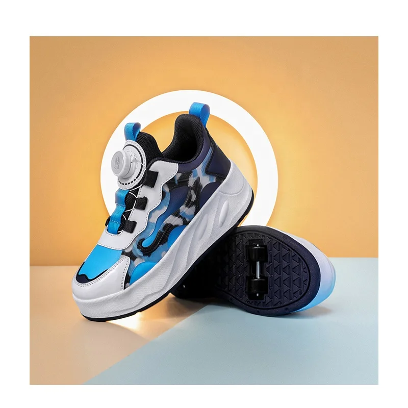 Unisex Casual Sneakers with 4-Wheels Boys and Girls Roller Shoes Featuring PU Insole for Birthday Parties Shows Perfect Gift