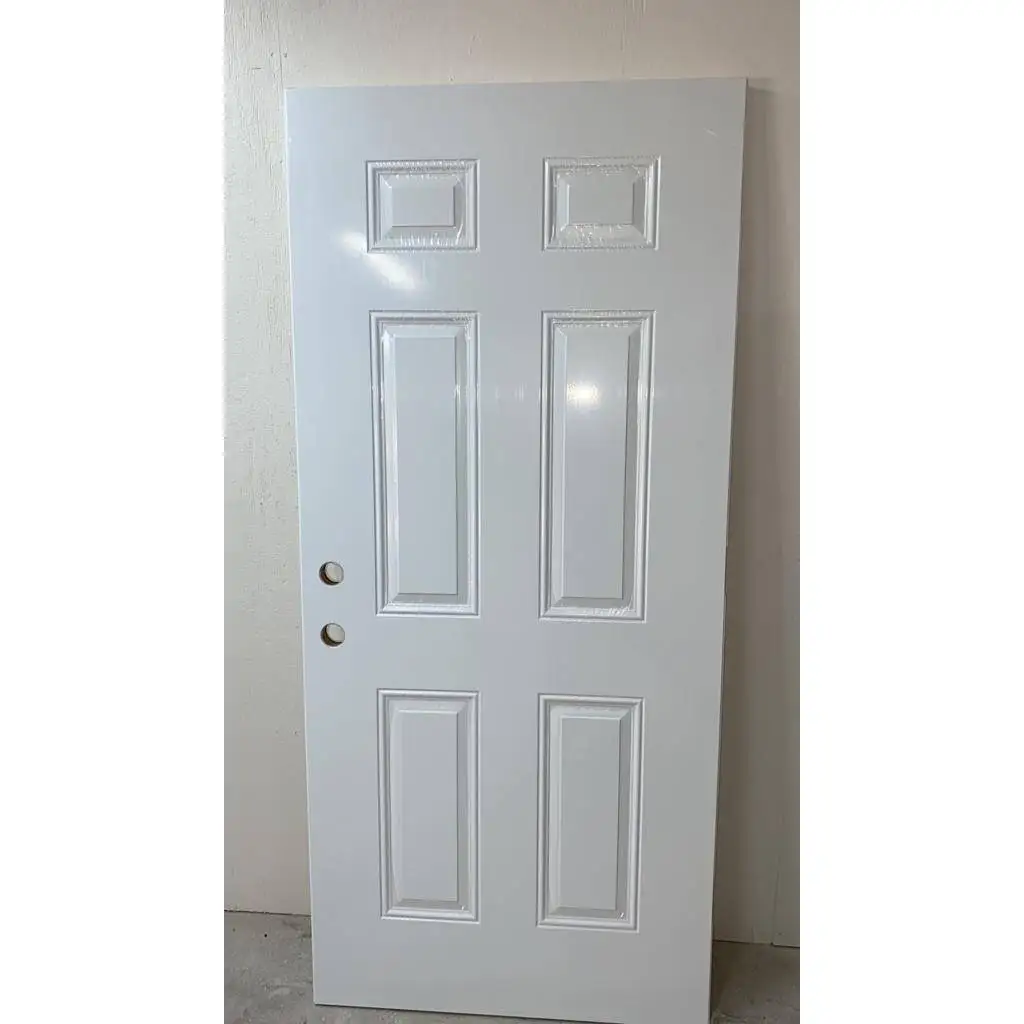 American Pre-machine White Steel 6-panel Molded Metal Doors with Frames for Houses