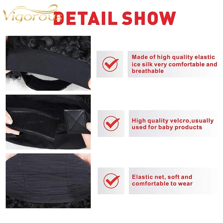  Wholesale 20 Inch Long Heat Resistant Synthetic Afro Headband Wigs For Black Women Bone Straight