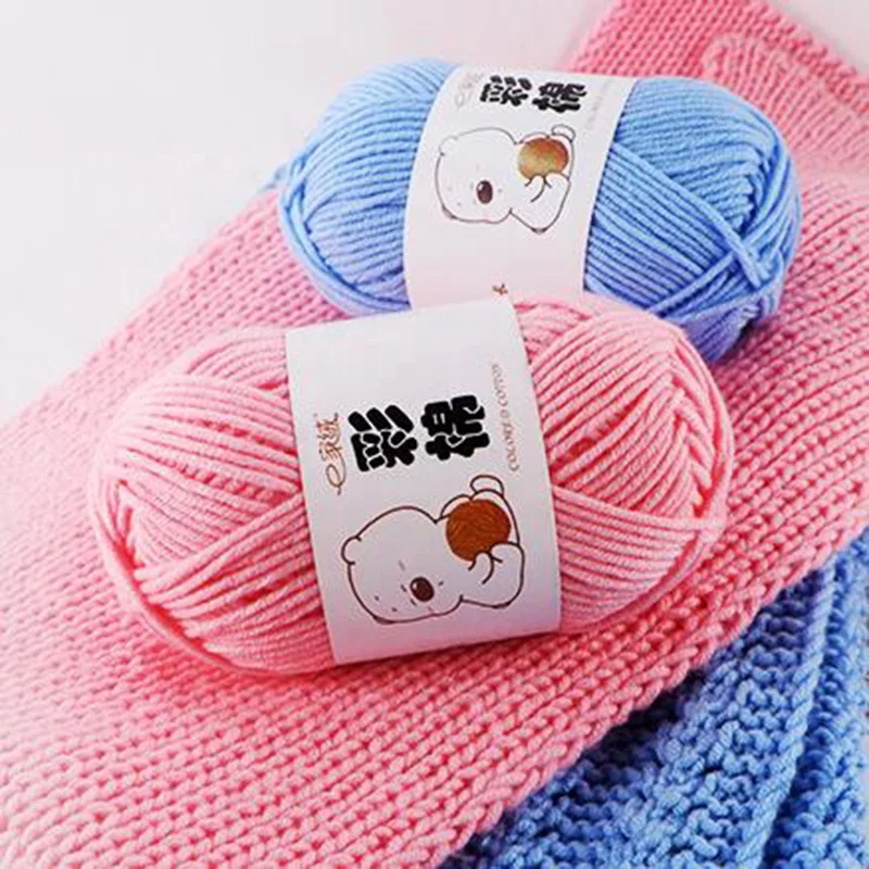
80 Colors Fashion5 Strands Milk Cotton Hand-Woven Crocheting Thread Sweater Scarf Hats Baby Shoes Crocheted Hand Knitting Yarn 