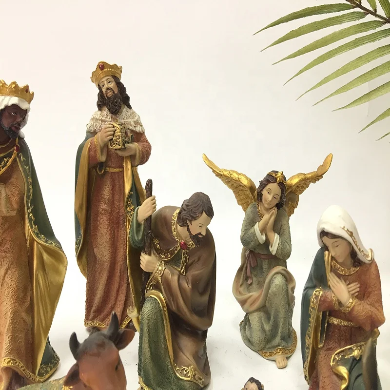 Hot Sale Jesus Statues Resin Crafts Christmas Nativity Scene Set Home Decoration SCULPTURE Religious