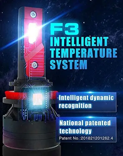 Newest F3 H4 90w 20000lm h4 9005 9006 880 canbus error free F3 Led headlight bulbs for halogen replacement