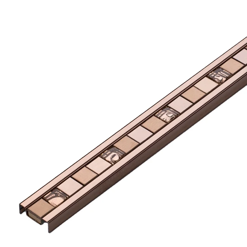 Foshan Factory JECA Luxury Tile Accessories Listello Border Trim Stainless Steel Glass Tile Decor Profile