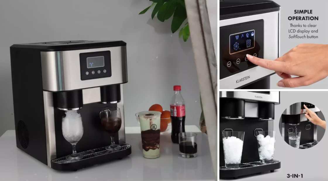 Amazon Popular Maquina de hielo Ice Dispenser with Crusher plus Cold Water Kitchen Instant Mini Ice Making Machine