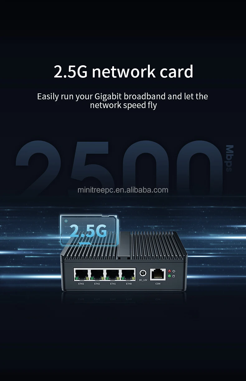 Quad Core J4125 N5100 N6000 N100 4LAN 2.5G Intel I226 NIC Gigabit Ethernet Gateway Router VMware ESXi Firewall Mini PC Pfsense