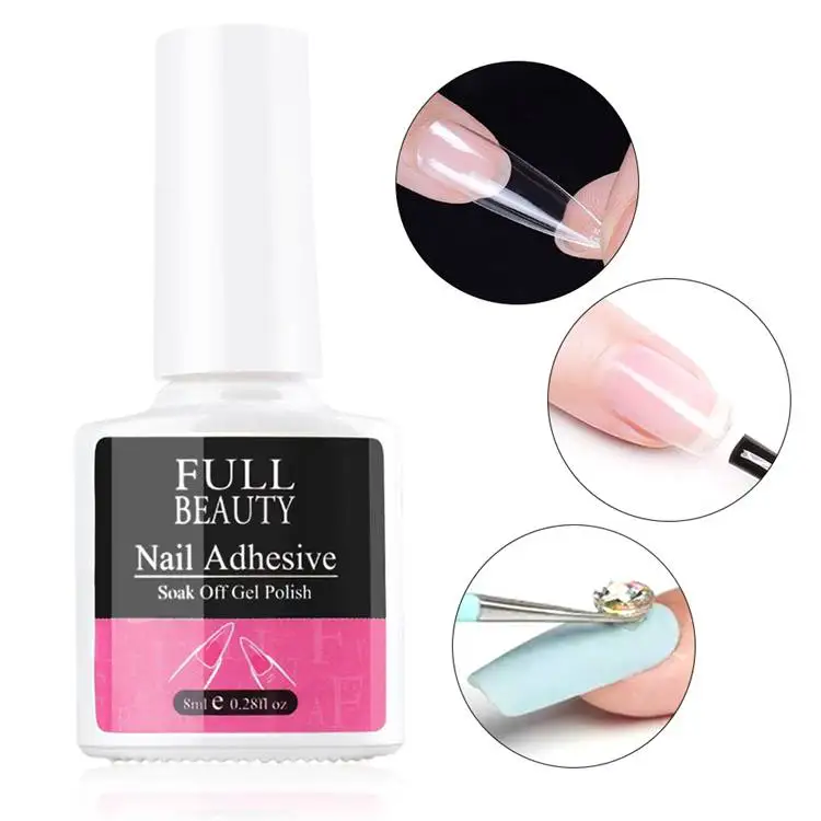 3 In 1 8Ml Nail Art Design Manicure Multifunction Glue Enamel Uv Soak Off Polish Lacquer Varnish Adhesive Gel
