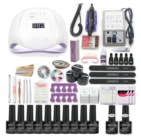 Wholesale extension diy polish poly nail gel set kit with uv lamp for nail salon