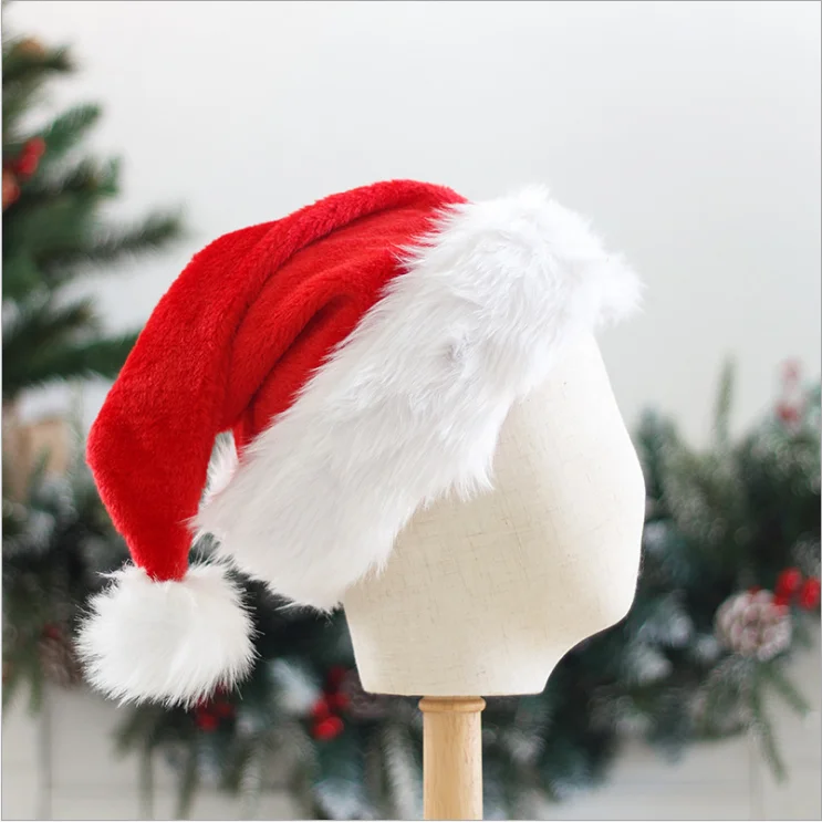 Plush Hat Short Plush Christmas High-end Decorations Christmas Party Festival Dress-up Gift