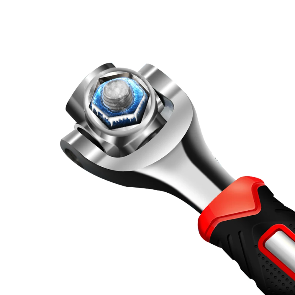 Repair Hand Tool Chrome 360 Degree Ratchet Universal Socket Wrenches