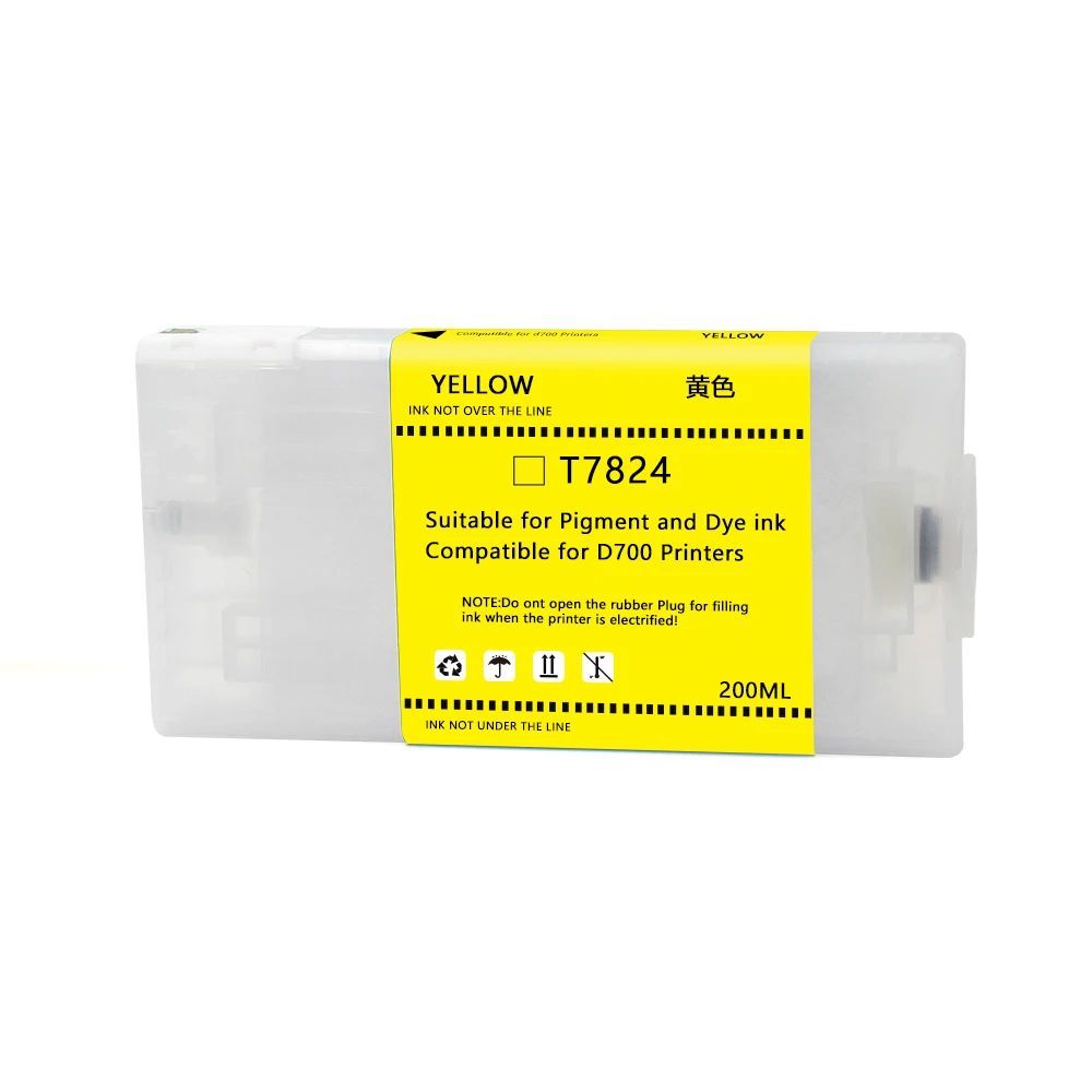 T7821-T7826 Compatible Ink Cartridge For Epson SureLab D700 Black & LC Dye Ink with Chip Certified by MSDS