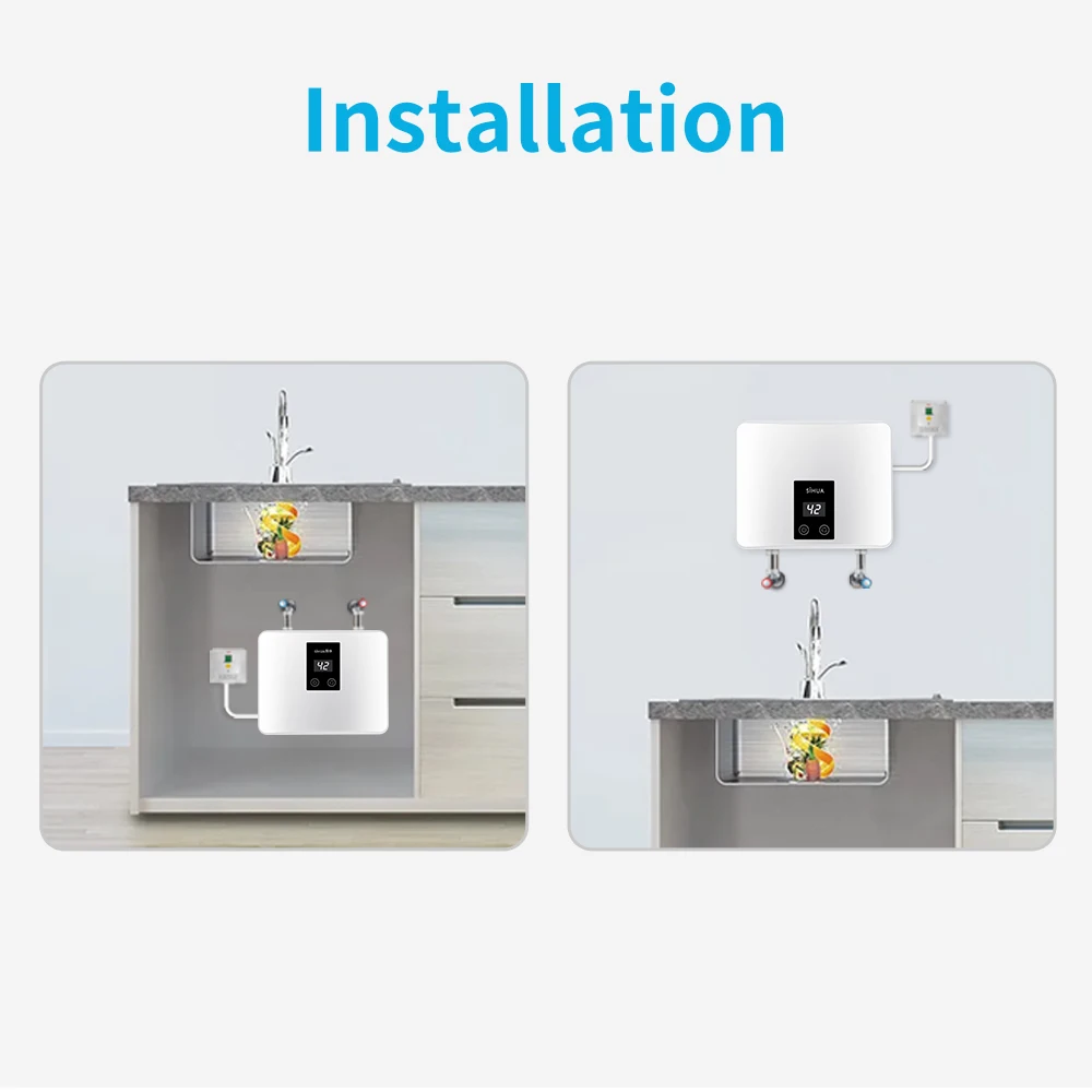 110V~240V Low Power Mini Tankless Geysers Shower Electric Instant Hot Water Heater