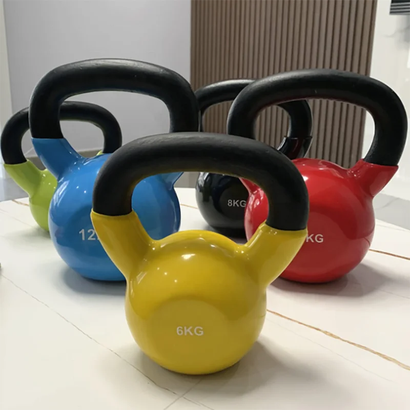 China custom fitness vinyl kettlebell weight gym equipment free weights kettlebell set for bodybuilding