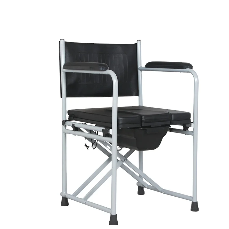 human patient handicap toilet chair Folding Powder Coated Steel Commode Chair KY815
