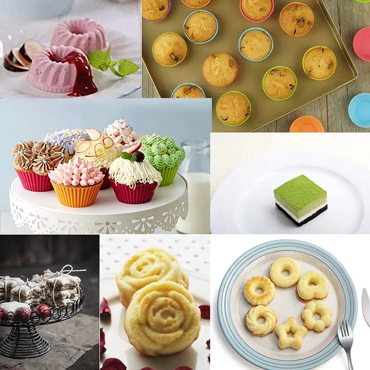 Custom Silicone Maker DIY 9 Shape Cake Muffin Cupcake Baking Mold Round Shaped Cupcake Baking Decorating Tools