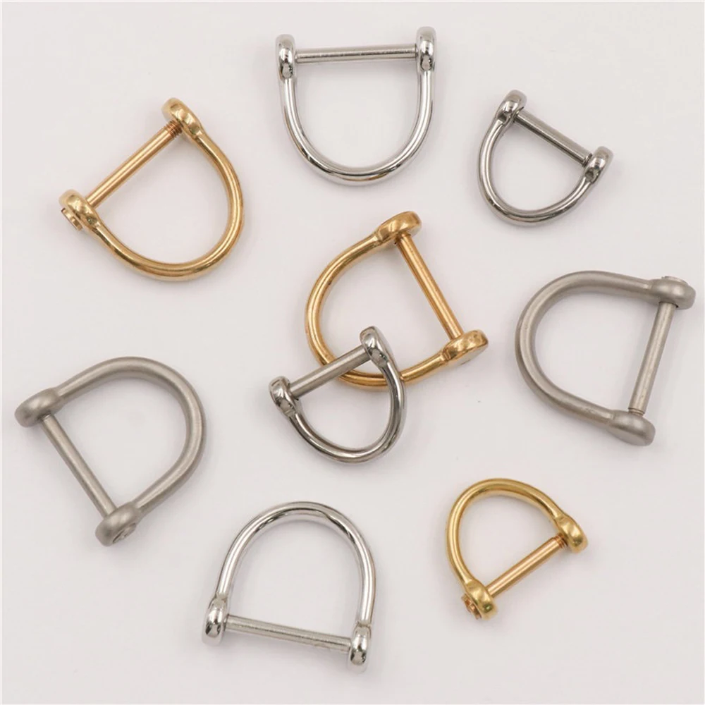 New Cheap price high quality U-shape D-shape buckle 100% brass vachette clasp strong connection brass car keychain