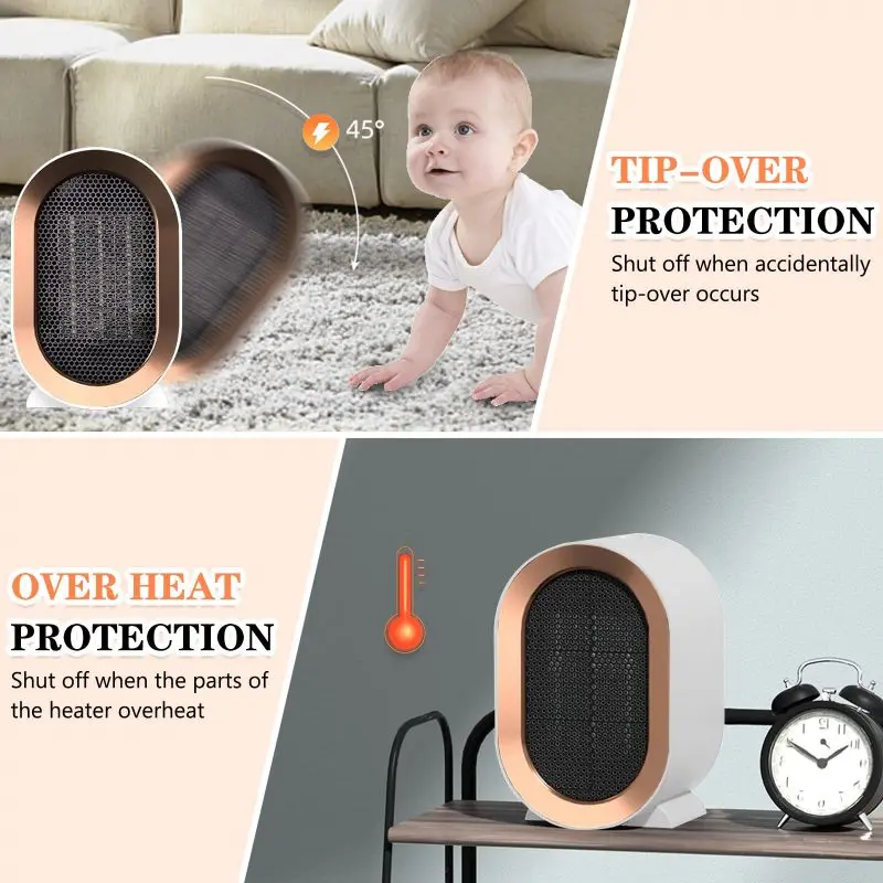 Maist2022 Fan Heater Use PTC Heater Fan Maxi Heat Ceramic for Desktop Office Electric 1200W Waterproof Ventilation of The Car