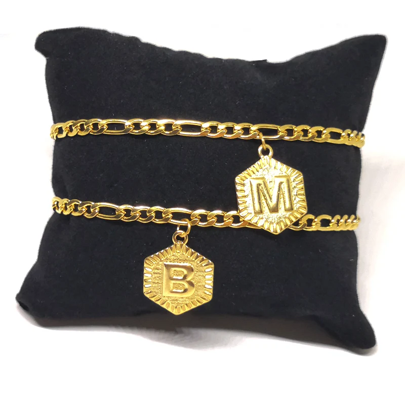 Женские модные подарки браслет на ногу с надписью A-Z Charm 18k позолоченный