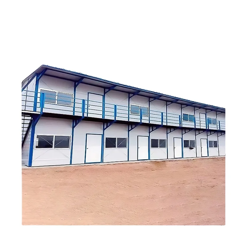 Prefab galvanized steel frame two storey house sandwich panel house with ISO 9001