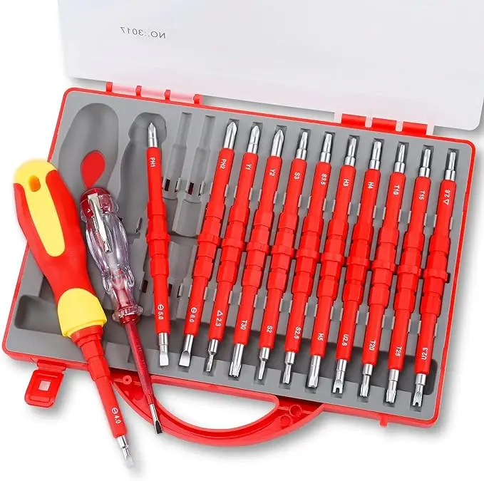 1000 v safe Electrician vde Magnetic tool Interchangeable insulated tips shaft batch Blades screwdriver kit