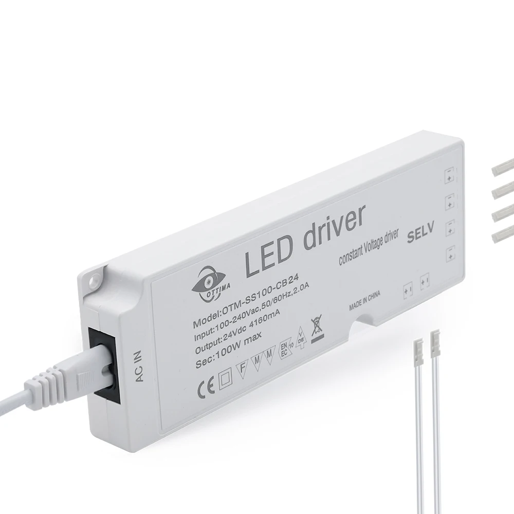 100w IP20 Constant Voltage 12V 24V led driver with 12 pcs 2510 DuPont terminal