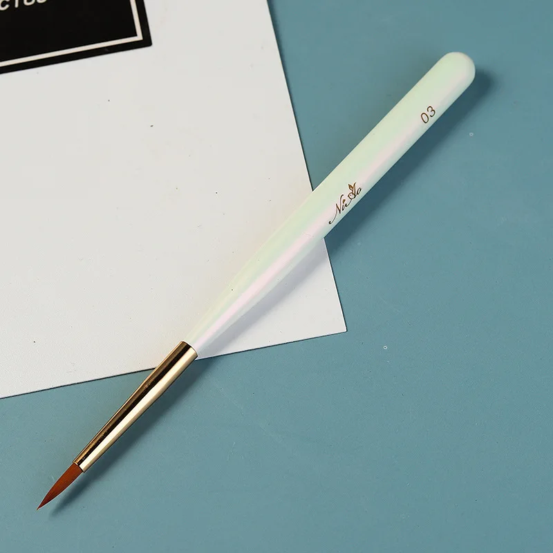 Nail Supplies Nylon Liner Nail Brushes,Wooden Handle Petal Drawing Nail Pens