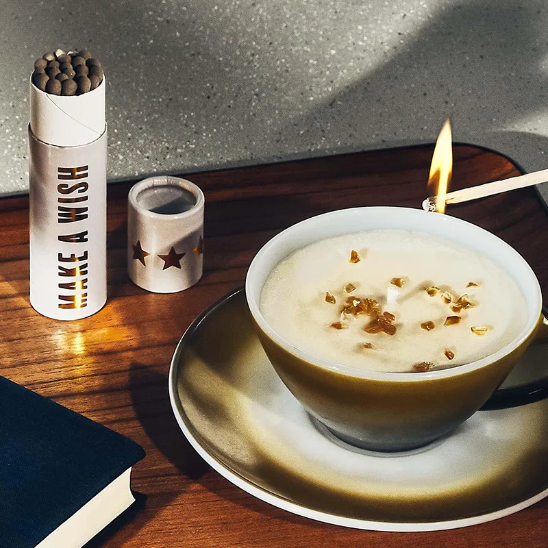 Custom Printed Wooden Match Box Colorful Head Long Paper Tube Book Matches for Hotels Safe Advertising Usage with Sticks Candles