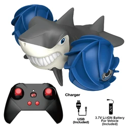 2021 New 2.4G 1:16 Remote Control Shark Amphibious Stunt Car RC Vehicle for sale For Kids 2 IN 1 water on road