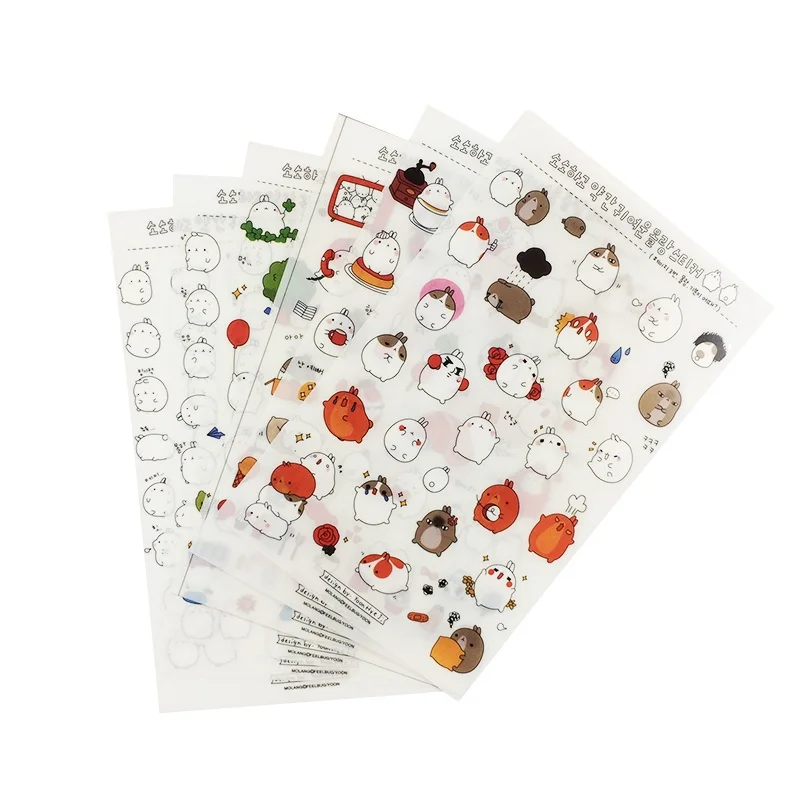 6 sheet/pack Cute cartoon Paper Stickers Cartoon Scrapbooking Netbook Sticker Factory Directly.