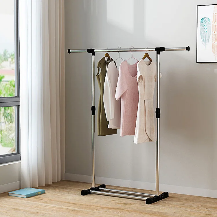 Single Pole Stainless Steel Iron Garment Rack clothes drying rack for laundry room