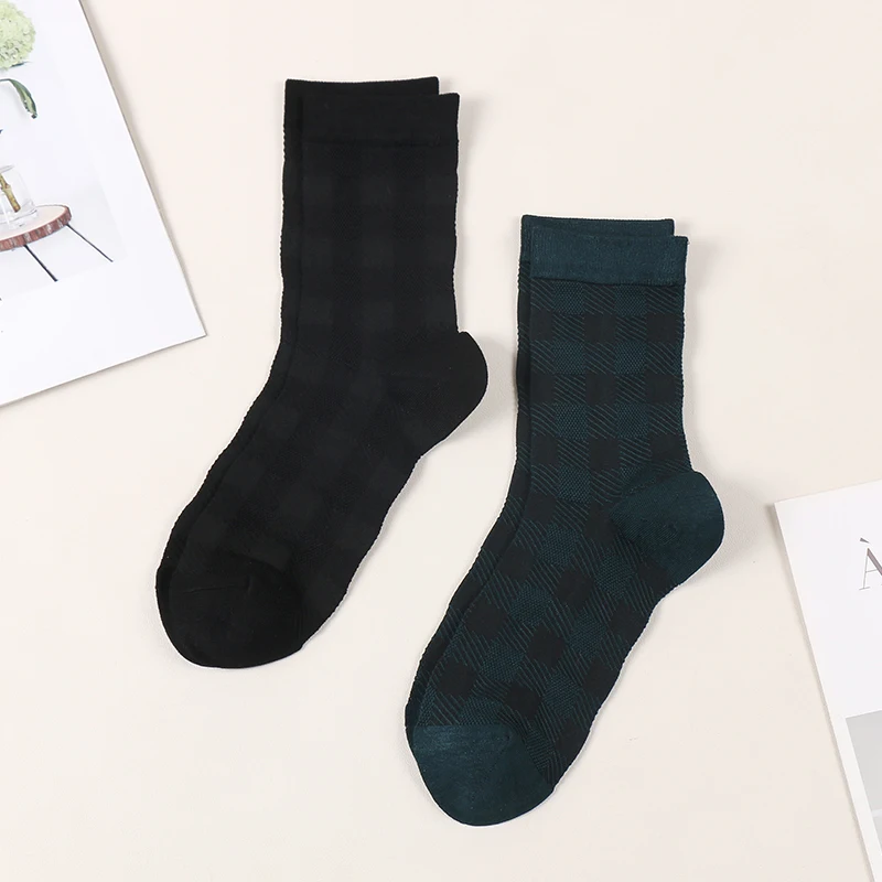 Customize cotton knitted crew dress business socks custom logo men dress happy
